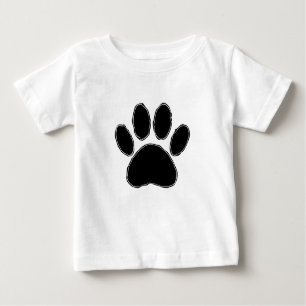 Dog Paw Drawing In Black Baby T-Shirt
