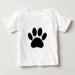 Dog Paw Drawing In Black Baby T-Shirt