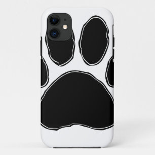 Dog Paw Drawing In Black iPhone 11 Case