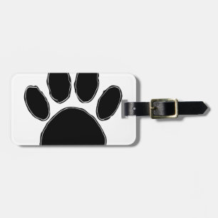 Dog Paw Drawing In Black Luggage Tag