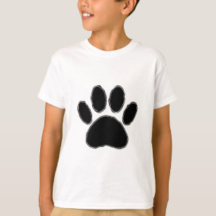 Dog Paw Drawing In Black T-Shirt