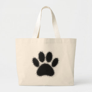 Dog Paw Drawing Large Tote Bag