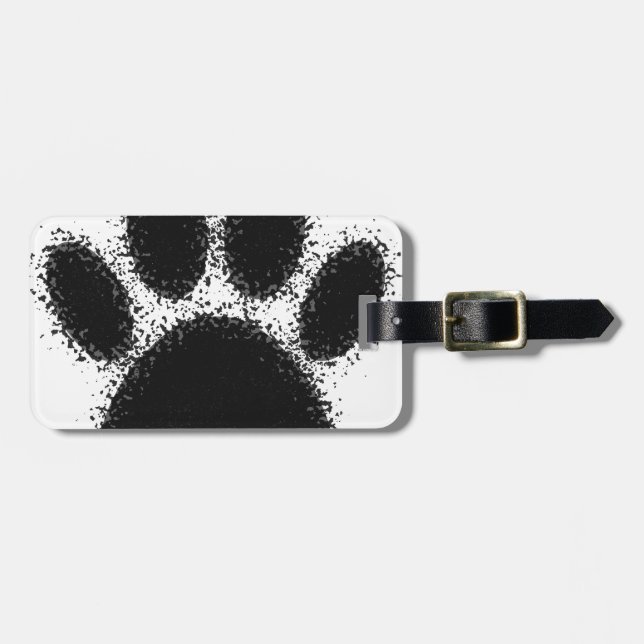 Dog Paw Drawing Luggage Tag (Front Horizontal)