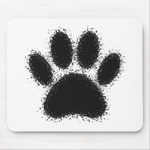 Dog Paw Drawing Mouse Pad