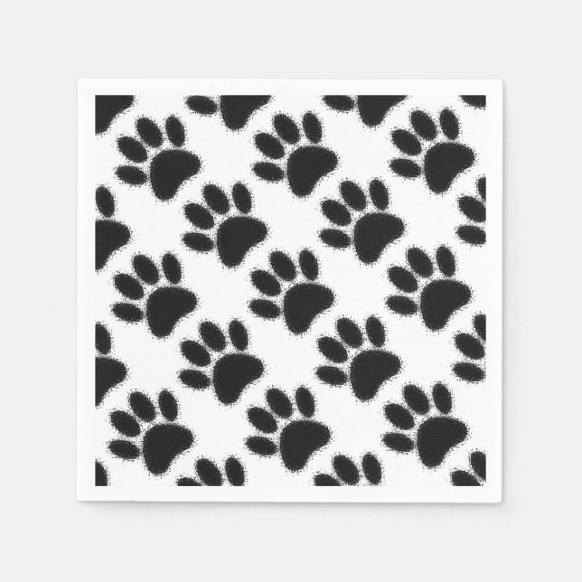 Dog Paw Drawing Napkin (Front)