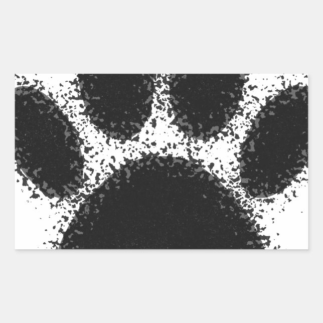 Dog Paw Drawing Rectangular Sticker (Front)