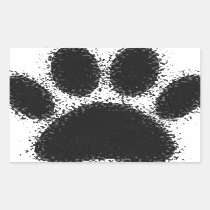 Dog Paw Drawing Rectangular Sticker