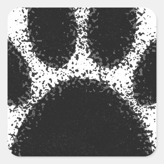 Dog Paw Drawing Square Sticker (Front)