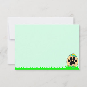 Dog Paw Easter Egg Print Blank Card