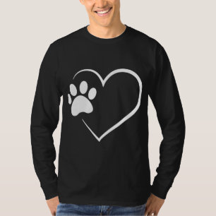 Dog Paw Heart - Dog Lover Gift for Dog Moms T-Shirt