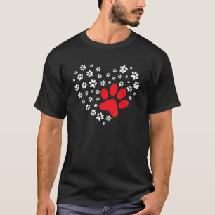 Dog Paw Heart Dog Lover Puppy Owner T-Shirt