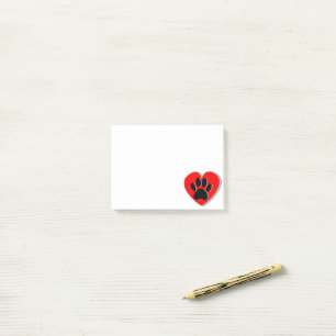 Dog Paw Heart Drawing Post-it Notes