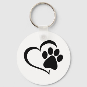 Dog Paw & Heart Keychain