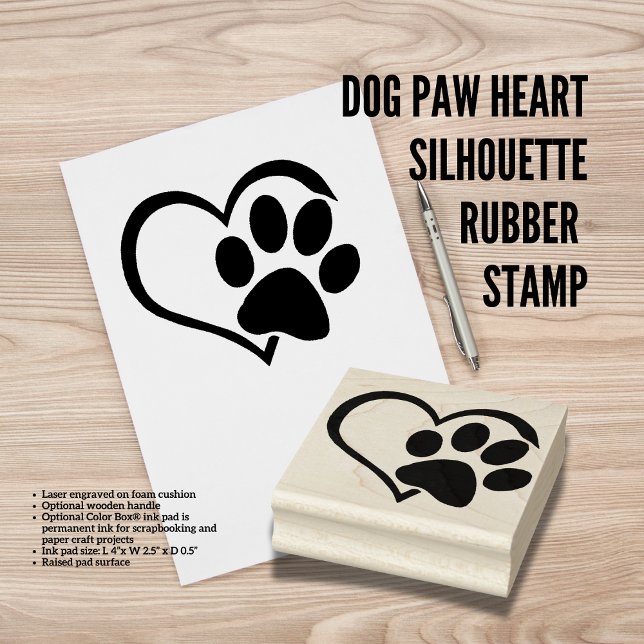 Dog Paw Heart Silhouette Rubber Stamp (Birthday Depot
Dog Paw Heart Silhouette Rubber Stamp)