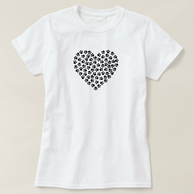 Dog Paw Heart T-Shirt (Design Front)