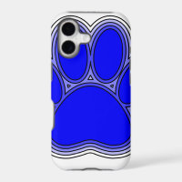 Dog Paw In Blue With Outlines