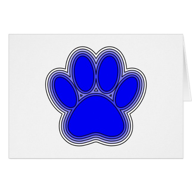 Dog Paw In Blue With Outlines (Front Horizontal)