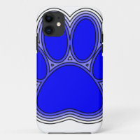 Dog Paw In Blue With Outlines