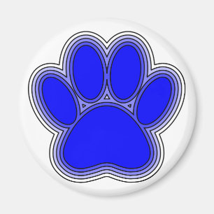 Dog Paw In Blue With Outlines Magnet