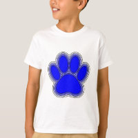 Dog Paw In Blue With Outlines