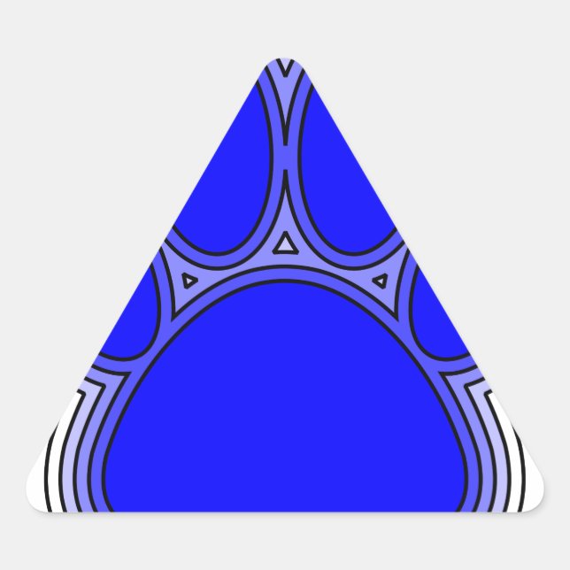 Dog Paw In Blue With Outlines Triangle Sticker (Front)