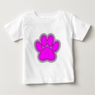 Dog Paw In Pink With Outlines Baby T-Shirt