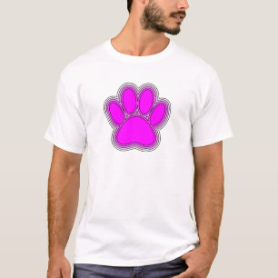 Dog Paw In Pink With Outlines T-Shirt