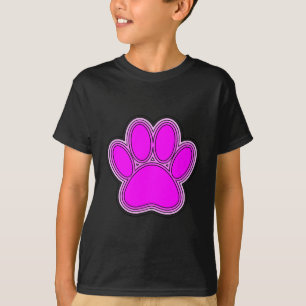 Dog Paw In Pink With Outlines T-Shirt