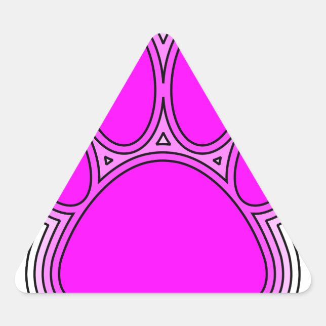 Dog Paw In Pink With Outlines Triangle Sticker (Front)