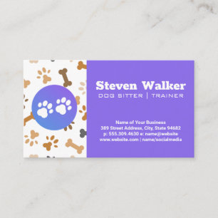 Dog Paw Logo   Bones and Paw Prints Business Card