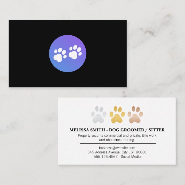 Dog Paw Logos Business Card (Front/Back)
