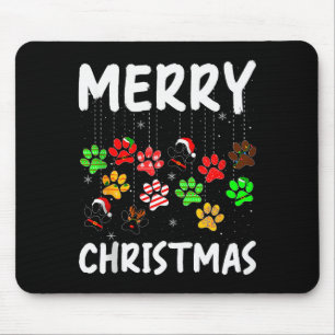 Dog Paw Merry Christmas Pajamas Puppy Dog Lover Xm Mouse Pad