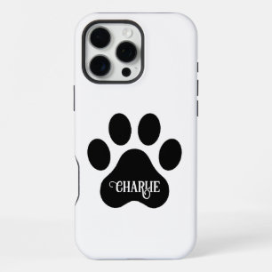 Dog Paw Name Silhouette Design iPhone 16 Pro Max Case