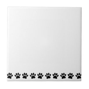 Dog Paw Pattern Ceramic Tile