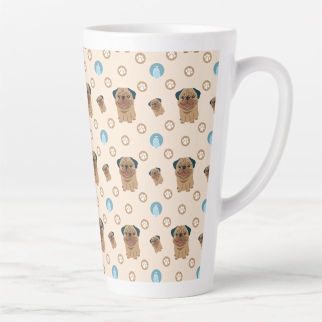 dog paw pattern latte mug (Right)