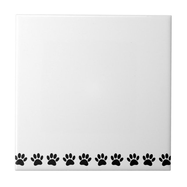 Dog Paw Pattern Pet Ceramic Tile (Front)