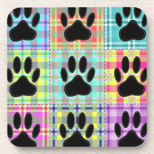 Dog Paw Pattern Quilt Coaster