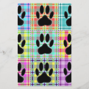 Dog Paw Pattern Quilt Stationery