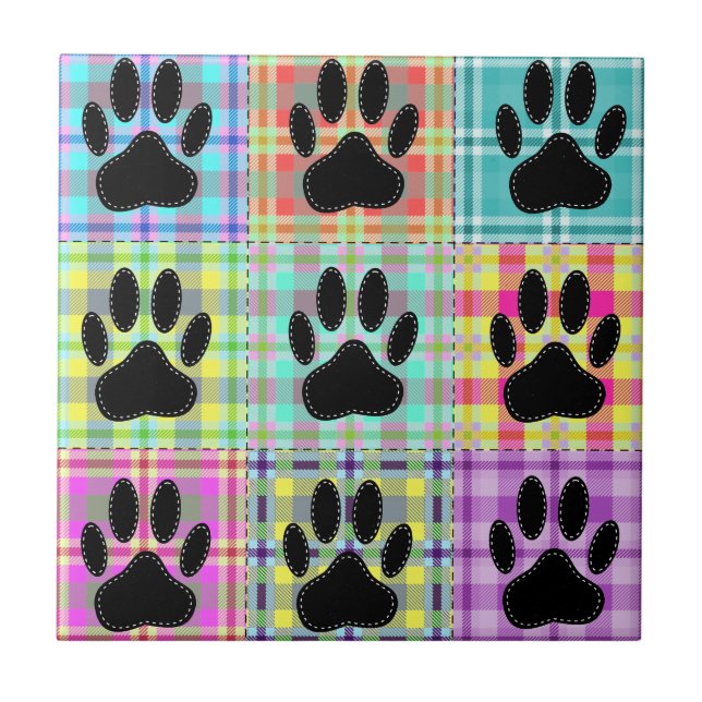 Dog Paw Pattern Quilt Tile (Front)