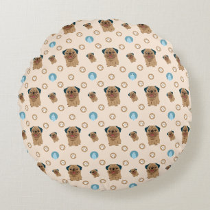 dog paw pattern round cushion