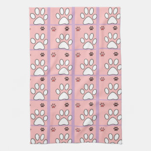 Dog Paw Pattern Tea Towel