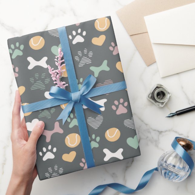 Dog Paw Pattern  Wrapping Paper (Gifting)