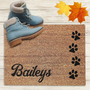 Dog Paw Personalised Floor Mat