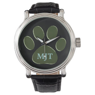 dog paw personalised watch