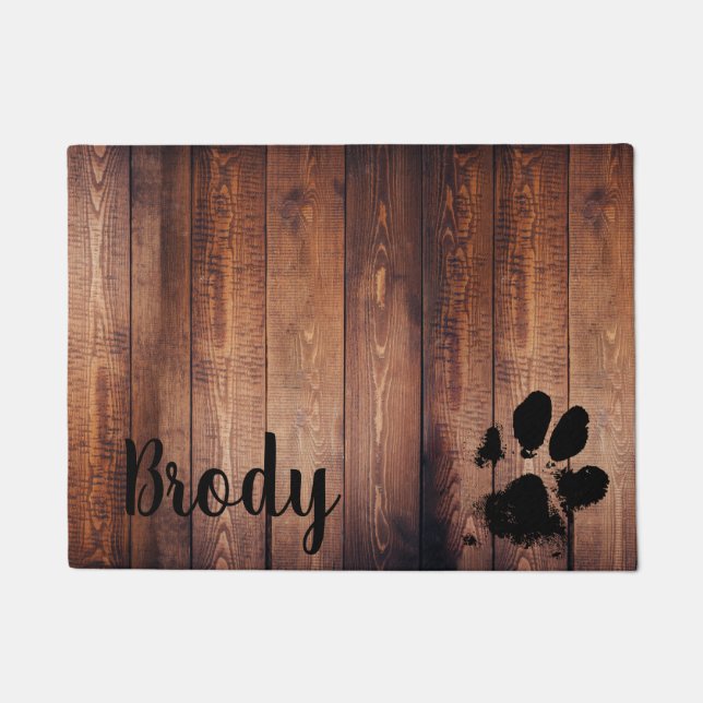 Dog Paw Personalized Floor Mat (Front)