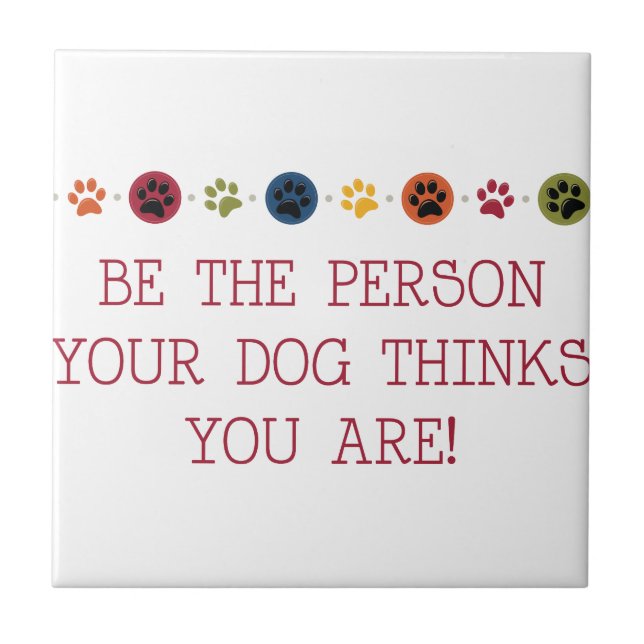 Dog Paw Pet Footprints Ceramic Tile (Front)