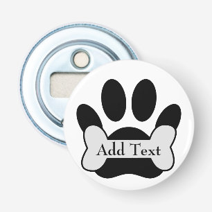 Dog Paw Print And Bone Bottle Opener
