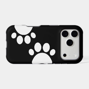 Dog Paw Print Black iPhone Case