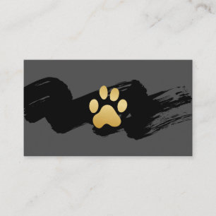 Dog Paw Print Brushed Business Card