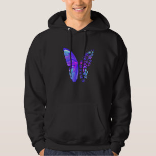 Dog Paw Print Butterfly Pug Mum Dad Dachshund Vet Hoodie